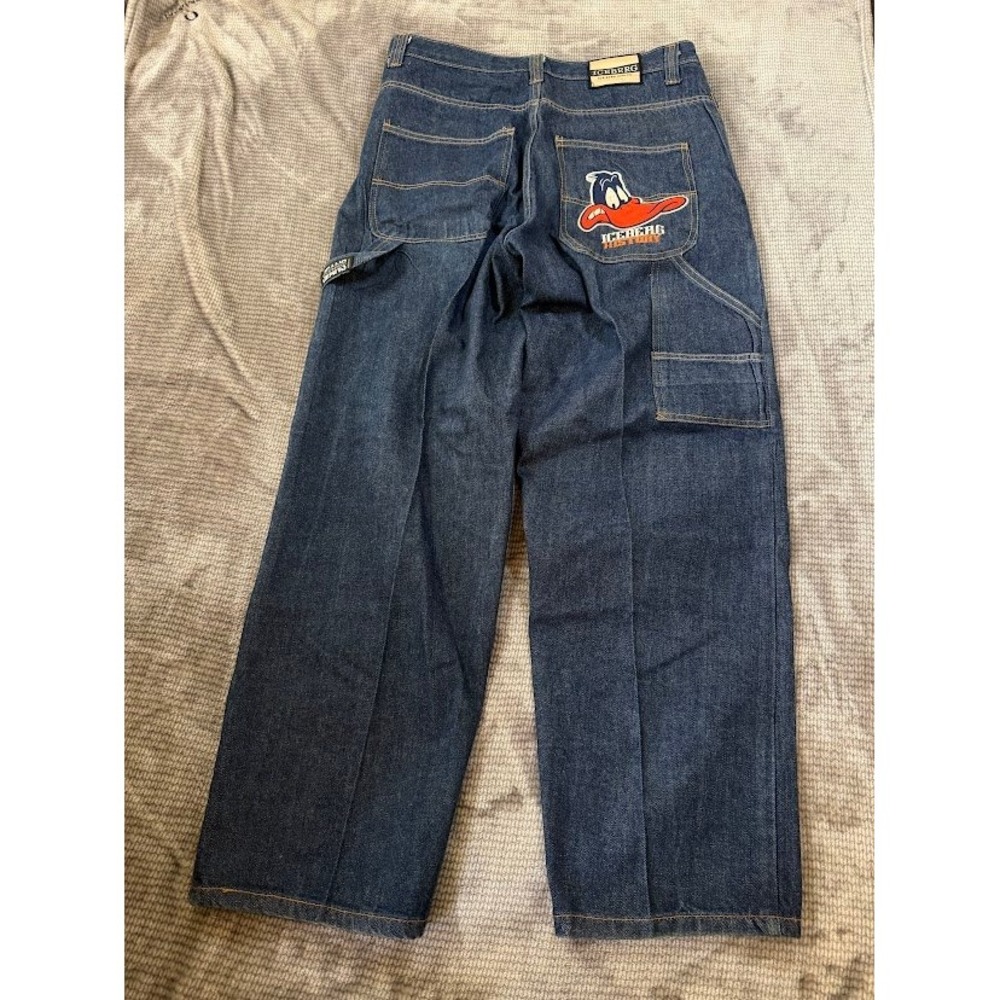 Iceberg History Daffy Duck Carpenter Jeans Mens 34X31 Dark Looney Tunes Italy